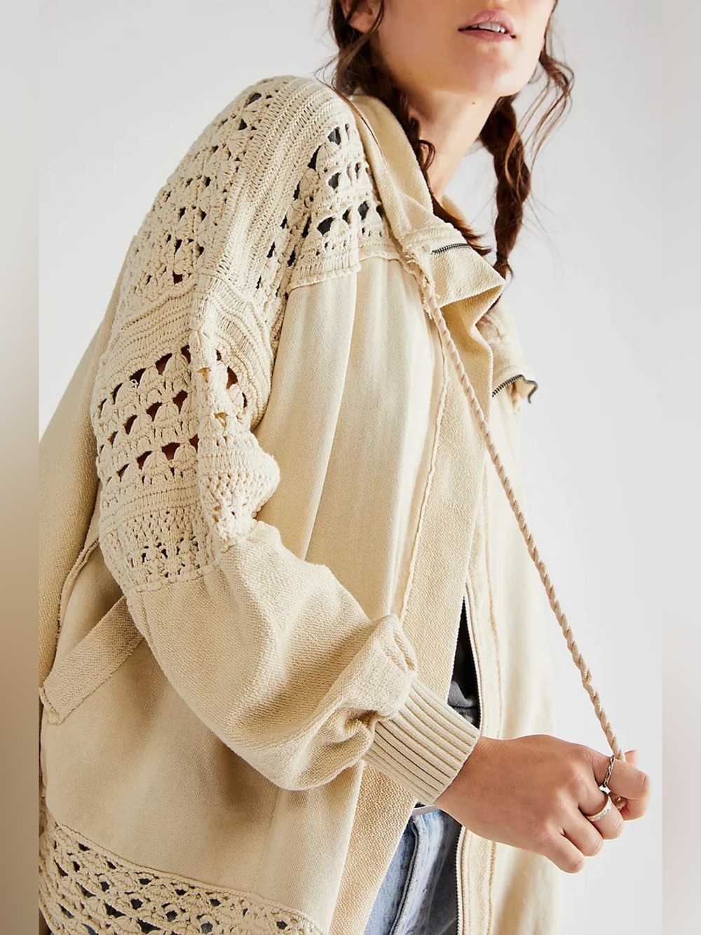 NWT Free People Dune Bug Cardi in Tan size L - Picture 11 of 14